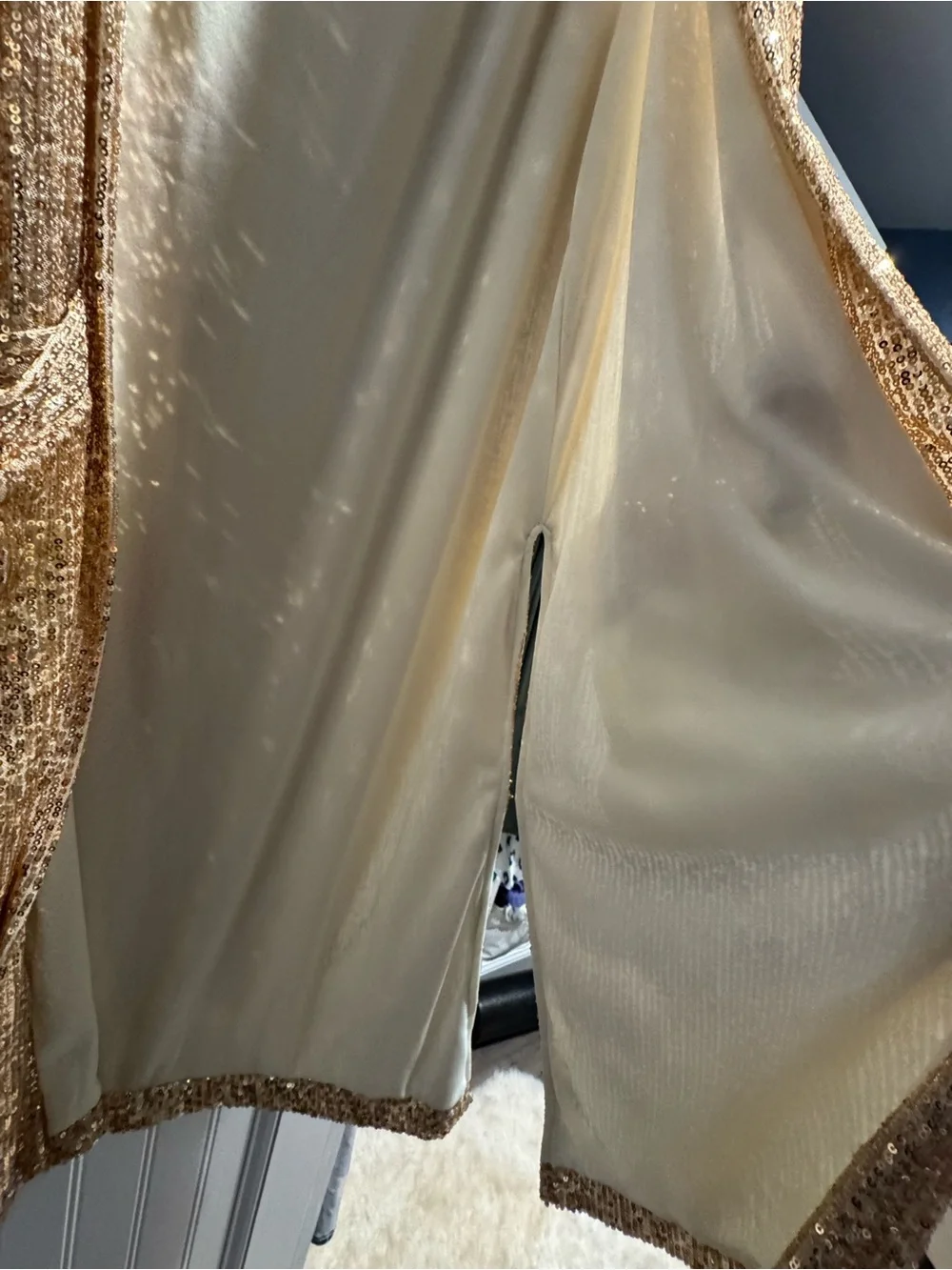 Anna and Ava Gold Sequin sleeveless Long vest cover